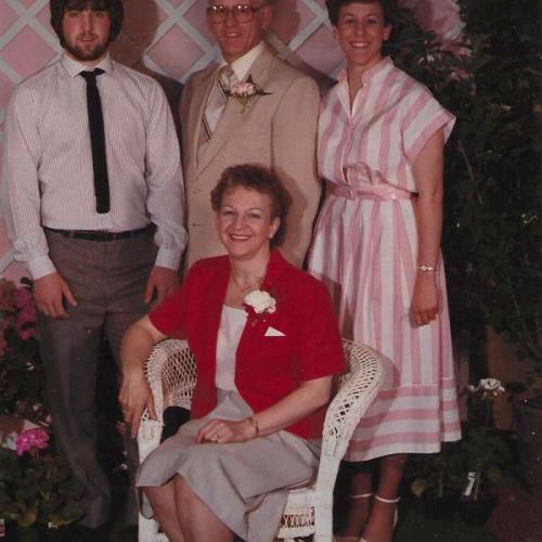 Todd, Jim, Tina and Marsha Roney - Todd and Tina's Senior Tea Photo - June 1984