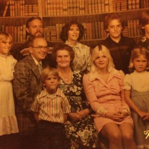 Angela, Don, Betty, Joe, John (standing) Floyd, Mike, Minnie, Kathy, Cara (front)