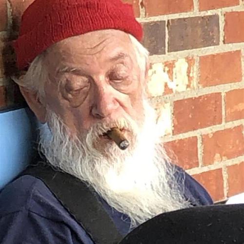 Pops relaxing on the porch