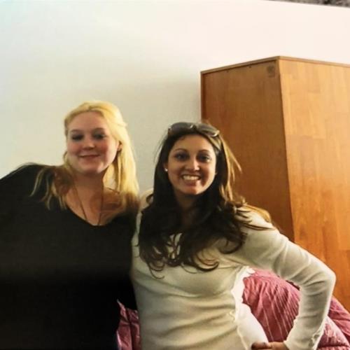 Getting Christine set up in her dorm with Bernadette helping