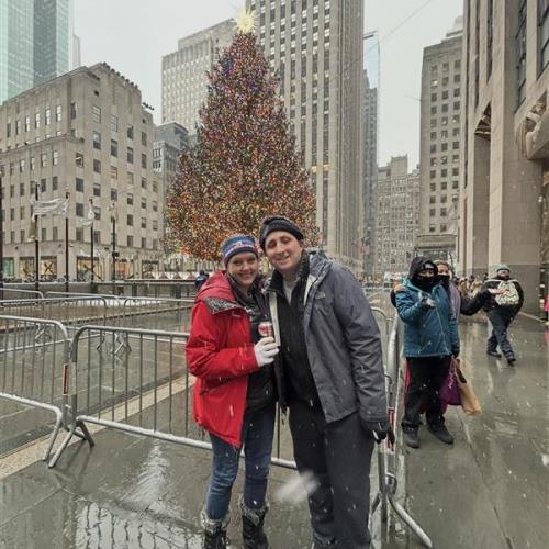 Christine with max Rockefeller Center 2024