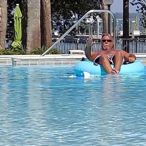 Rick on the lazy river in Florida