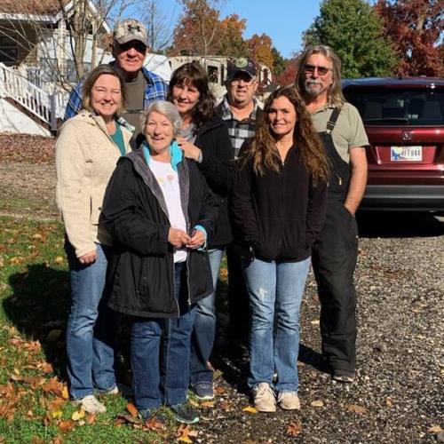 Rick and wife Lori with Jack and Donna Lantz  and Ernie Busch and his 2 daughters