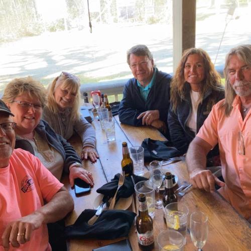 Rick with wife Lori and friends Steve and Dnece Coleman along with Paul and Jan Osborn at the Tin Top restaurant