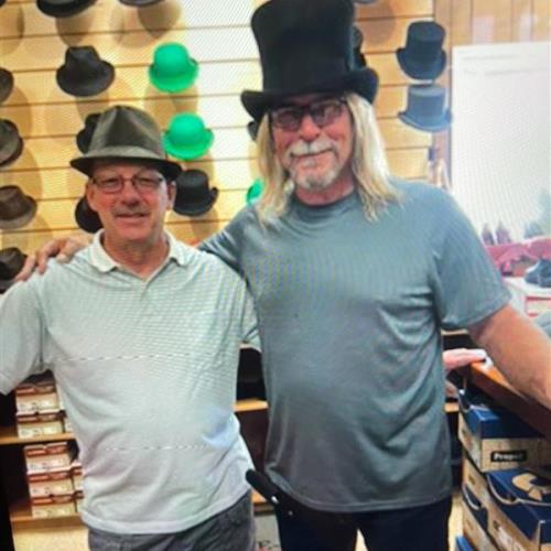 Rick and Mike Fetla in Shipsawana having a Big and Rich time( the country singers)