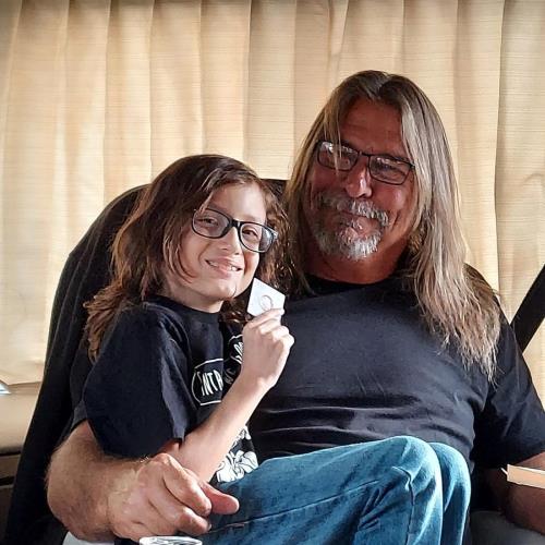 Rick with grandson Gavin in his motorhome