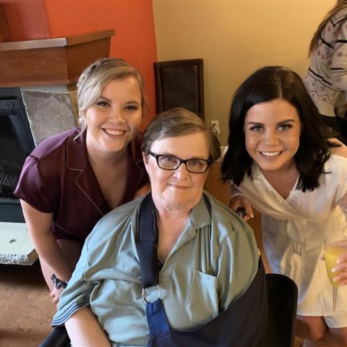 Alexa, Marilyn & Brittney at Brittney’s wedding in Canmore Alberta
