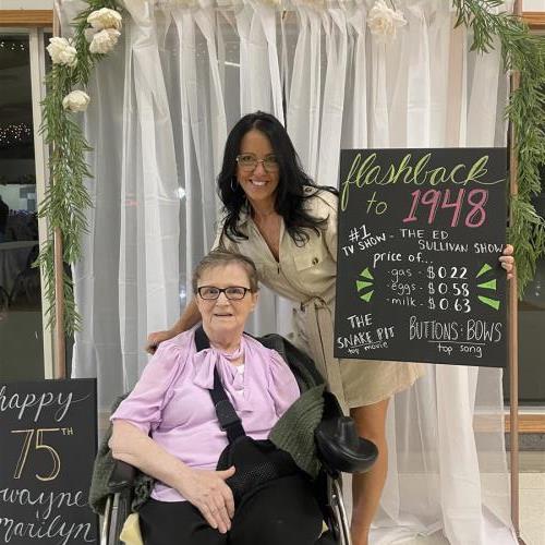 Marilyn & Tracy at her 75th birthday