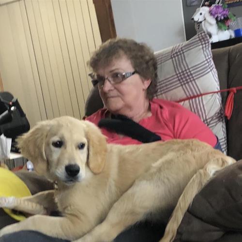 Marilyn with Tracy’s dog Bentley