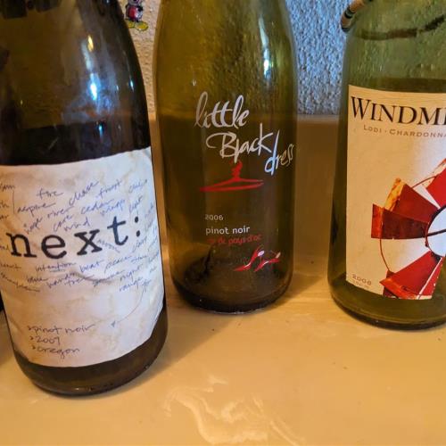 Wine bottles from mom's visitation