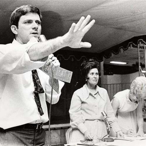 Phil Donahue and Erma at a charity auction