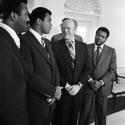 Ali met seven presidents throughout his lifetime, beginning with Gerald Ford. President Ford invited Ali and later said in part “I wanted to meet Muhammad, not only because of my interest in sports, but because it was part of my overall effort to heal the wounds of racial division, Vietnam, and Watergate.”