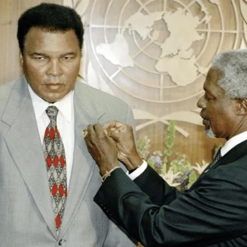 NAMED U.N. MESSENGER OF PEACE Ali’s 1978 address to the Special Committee against Apartheid, along with his own belief in sport’s power to create unity, inspires Secretary-General Kofi Annan to name Ali as one of his first messengers of peace.