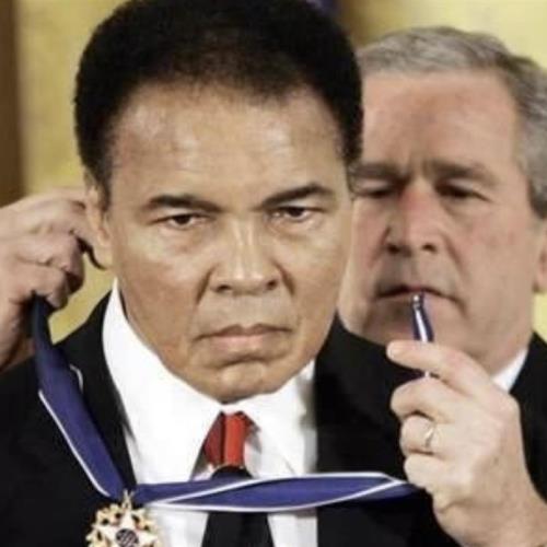 RECEIVES PRESIDENTIAL MEDAL OF FREEDOM President George W. Bush awards Ali with the highest civilian honor in the United States: “Across the world, billions of people know Muhammad Ali as a brave, compassionate and charming man, and the American people are proud to call Muhammad Ali one of our own.”