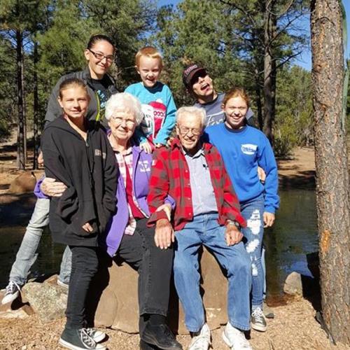 Pete  & De with grand kids