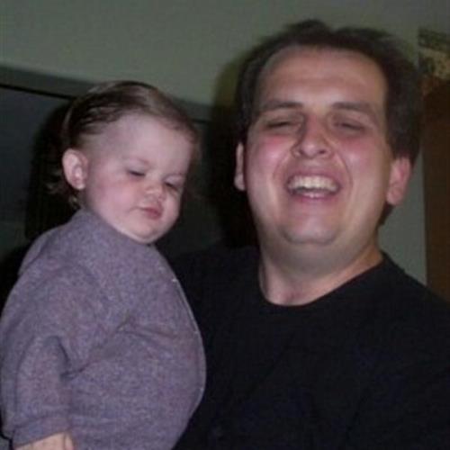 Daddy proud to show off is first little Girl, Jessie