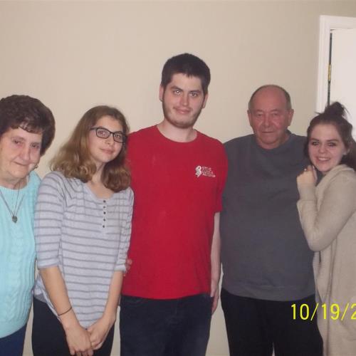 from left, Aunt Stella, Madi, Josh, Uncle Eddie and Jessie