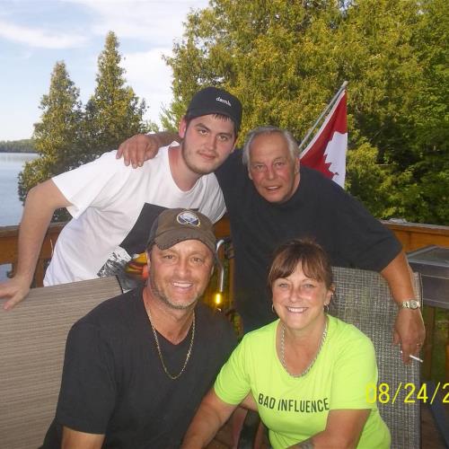 Front row, Uncle Claude, Aunt Lise, back, Josh & Leo