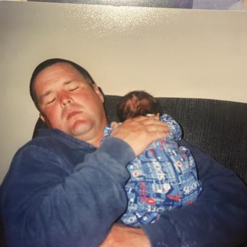 Late night cuddles with Daddy