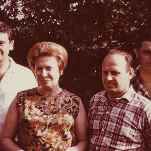 Back home with Feri, Lajos and Janos.  Uncle Joe is missing from the photo