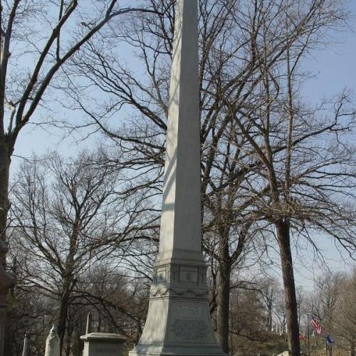 John Collins obelisk, tallest monument at Woodland Cemetery