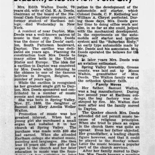 Obituary for Edith Deeds